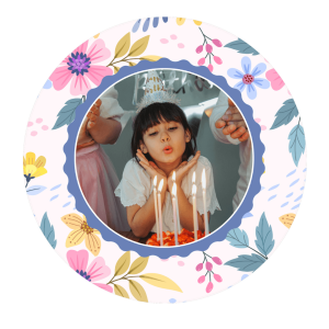 Foto floral comestível personalizável 24 cm