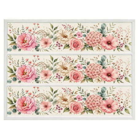 Contorno de bolo de flores - 100% comestível