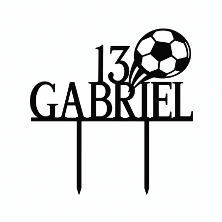 Topper de bolo de futebol personalizável