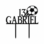 Topper de bolo de futebol personalizável