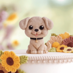 Molde de silicone para modelar cachorros em pasta de açúcar.