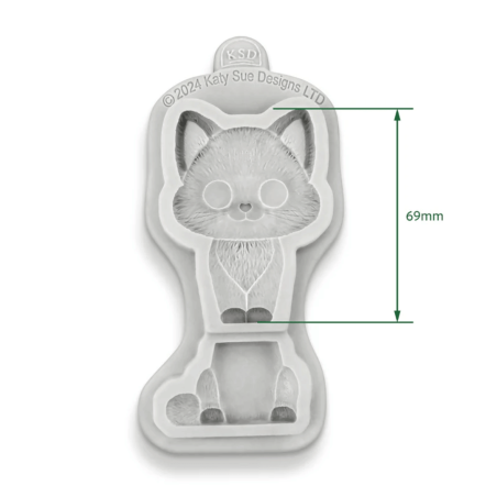 dimensões do molde de modelagem de gatinho de pasta de açúcar Katy Sue
