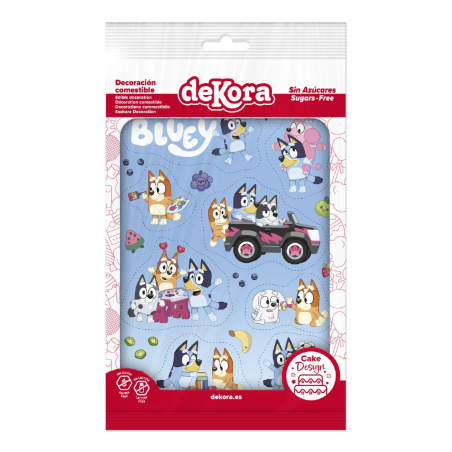 Decorações comestíveis para bolo bluey