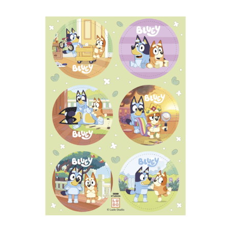 6 mini discos de ázimas cupcakes Bluey