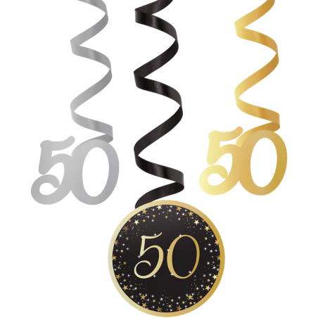 12 luzes pendentes do 50º aniversário - Decoração de aniversário