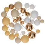 32 bolas decorativas para bolo amarelas, brancas e douradas