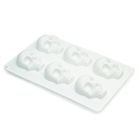 molde de silicone 3D em formato de caveira para bolo