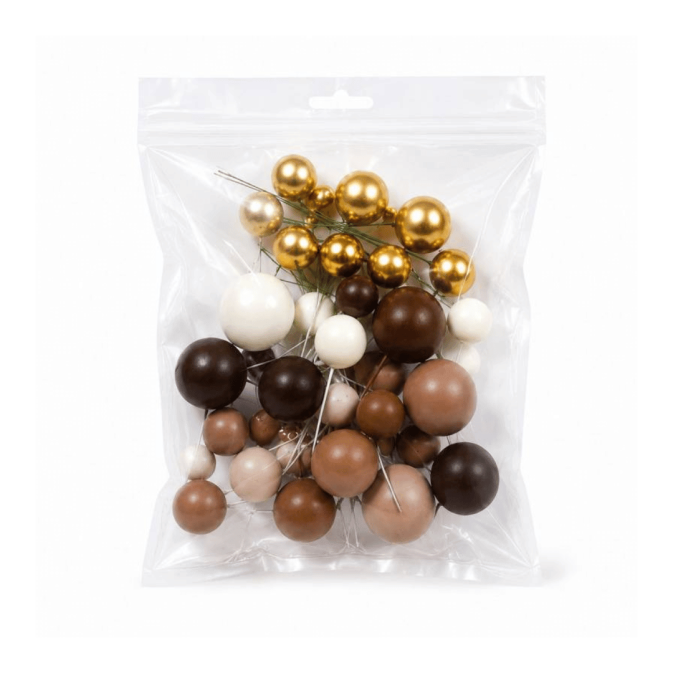 32 bolas decorativas de bolo de chocolate