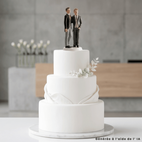topo de bolo de casamento para casal gay - Altura 20 cm