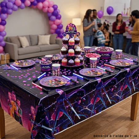Toalha de mesa de plástico K-pop Demon Hunters, 120x180 cm