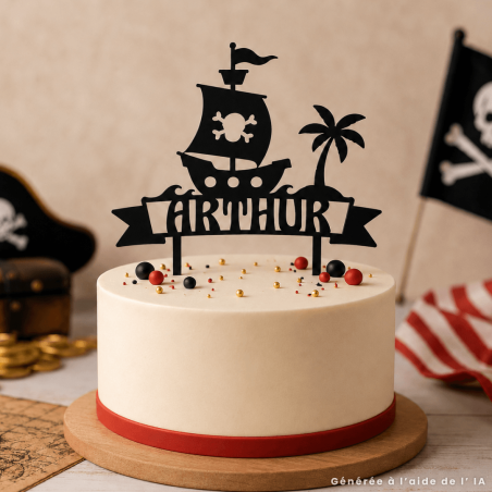 Topo de bolo pirata para personalizar