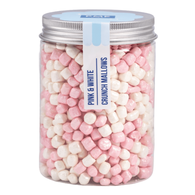 mini marshmallows crocantes rosa e branco
