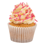 Decoração de cupcake rosa brilhante com granulado PME