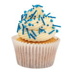 Decorações de cupcakes com granulado azul sortido