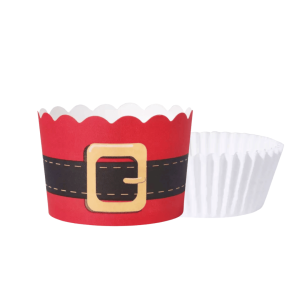 12 formas de papel para muffins com o Papai Noel