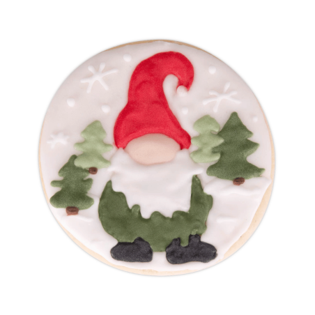 Decoração de biscoito amanteigado de Natal - gnomo