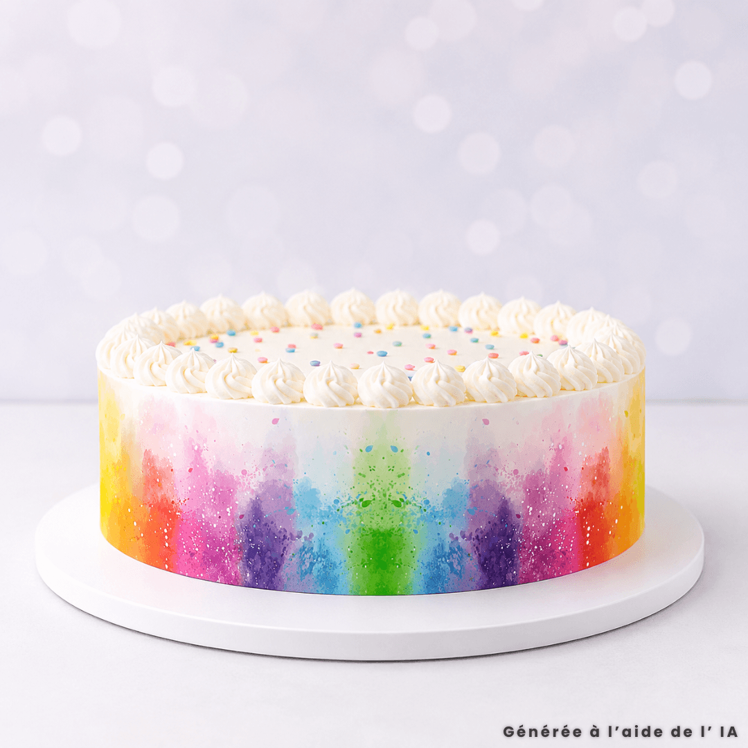 Contorno de bolo de açúcar multicolorido