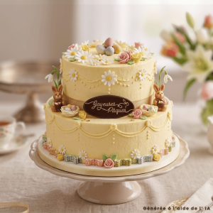 Décor en chocolat "Joyeuse Pâques" x2