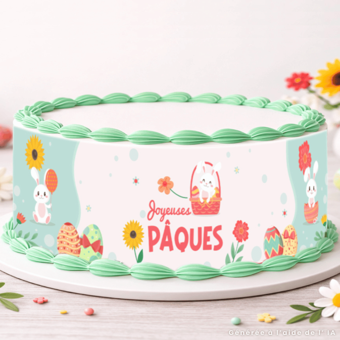 Esboço de bolo de coelhinho da Páscoa comestível