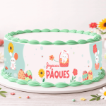 Esboço de bolo de coelhinho da Páscoa comestível