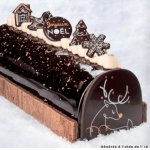 Conjunto de 2 enfeites comestíveis de rena para troncos de Natal. Decorações de chocolate 3D prontas para aplicar para um elegan