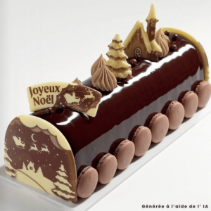 2 placas de chocolate para tronco de Natal "Joyeux Noël"