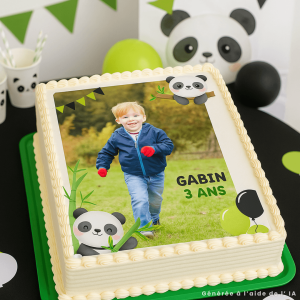 Foto comestível A4 Panda e bambu
