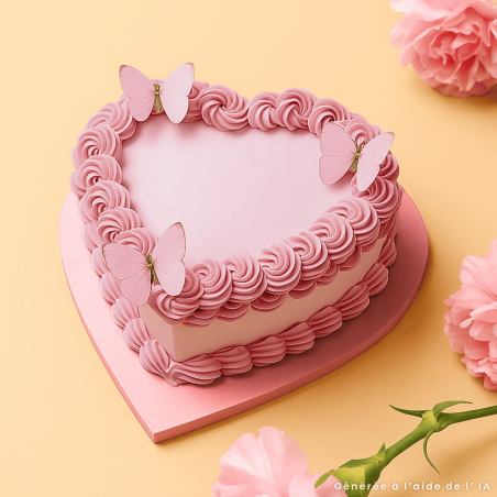 Suporte para Bolo em Formato de Coração rosa de 5 mm em Masonita