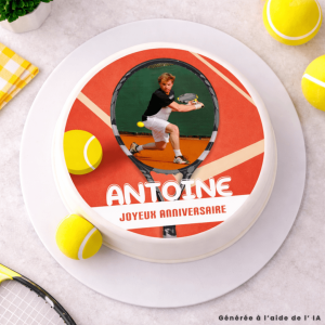 Foto comestível redonda de 24 cm com tema de tênis para personalizar