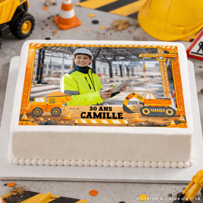 Foto comestível personalizável A4 canteiro de obras
