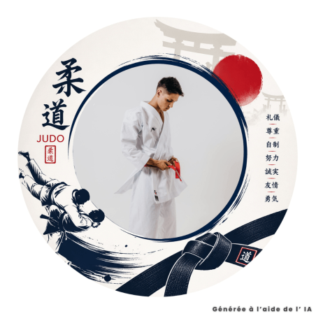 Foto comestível personalizada de judô para bolo de 20 cm