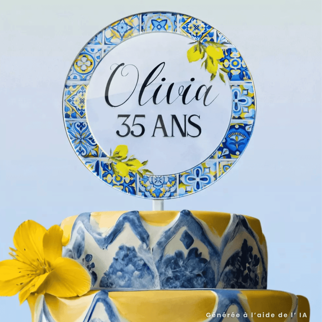 Topo de bolo Amalfi personalizável