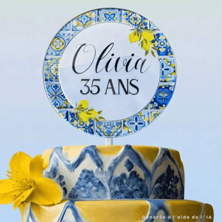 Topo de bolo Amalfi personalizável