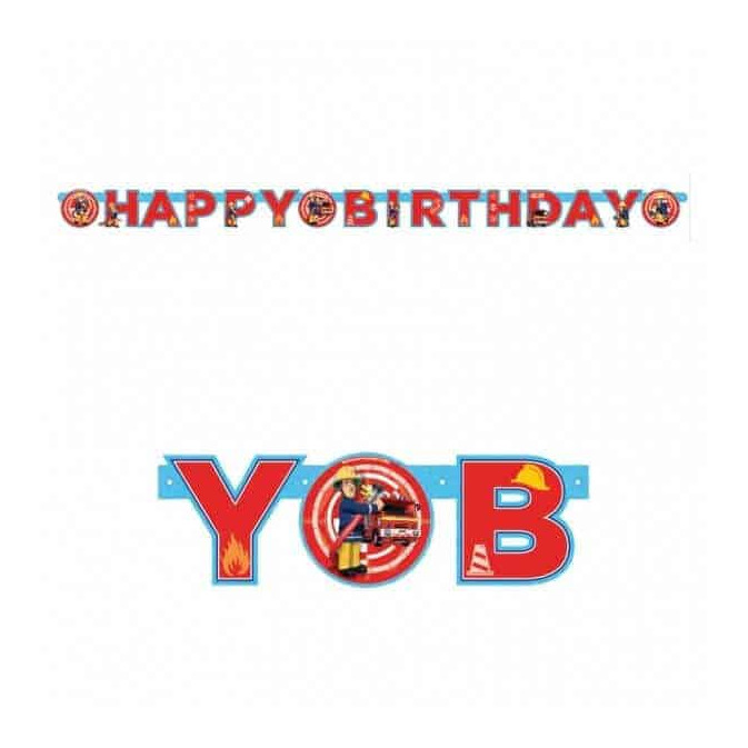 Banner de aniversário do bombeiro-Sam