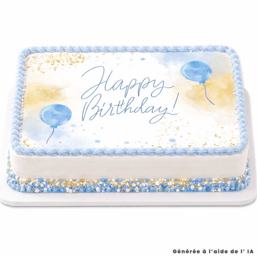 Folha de açúcar A4 Feliz Aniversário