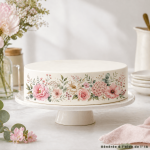 Contorno de bolo de flores - 100% comestível