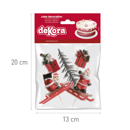 Conjunto de 6 decorações não comestíveis para uma tora de Natal
