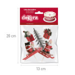 Conjunto de 6 decorações não comestíveis para uma tora de Natal
