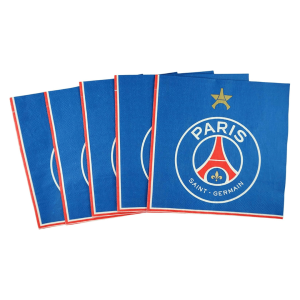 20 guardanapos de papel do PSG para uma festa de aniversário temática de futebol.