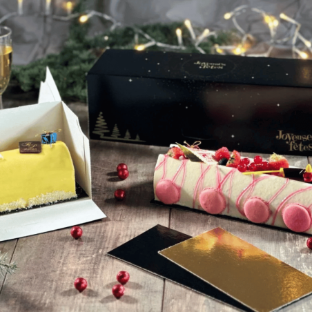 elegante caixa de lenha de Natal preta