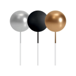 Topo de bola prateado, dourado e preto
