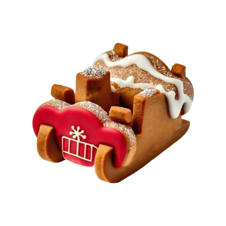 biscoito de trenó do Papai Noel decorado