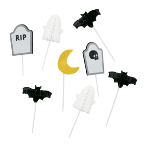 8 toppers de cupcake para o Halloween