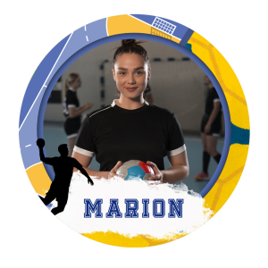 Foto redonda comestível de handebol de 24 cm personalizável