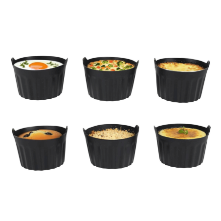 Formas de silicone para fritadeira a ar, ideais para muffins e porções individuais.