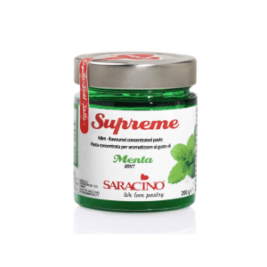 Pasta aromatizante de menta SARACINO para sorvetes, sobremesas e bolos.