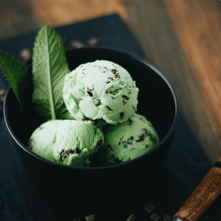 Sorvete de chocolate com menta e pasta aromatizante SARACINO