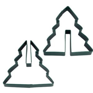 Cortadores de biscoito em formato de árvore de Natal 3D em metal, ideais para biscoitos e biscoitos amanteigados natalinos.