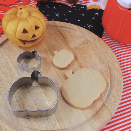 Conjunto de biscoitos de Halloween em formato de abóbora para viagem