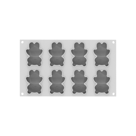 Forma de silicone para 12 bolinhos em formato de ursinho de pelúcia da Silikomart